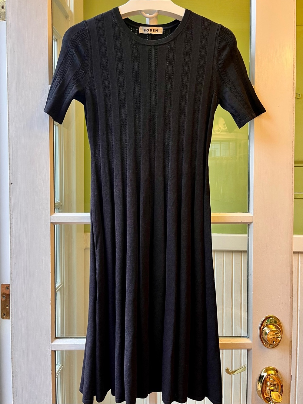 Boden Black Knit Midi Dress — Rare Vintage
